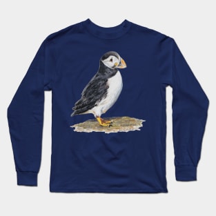 Atlantic Puffin drawing Long Sleeve T-Shirt